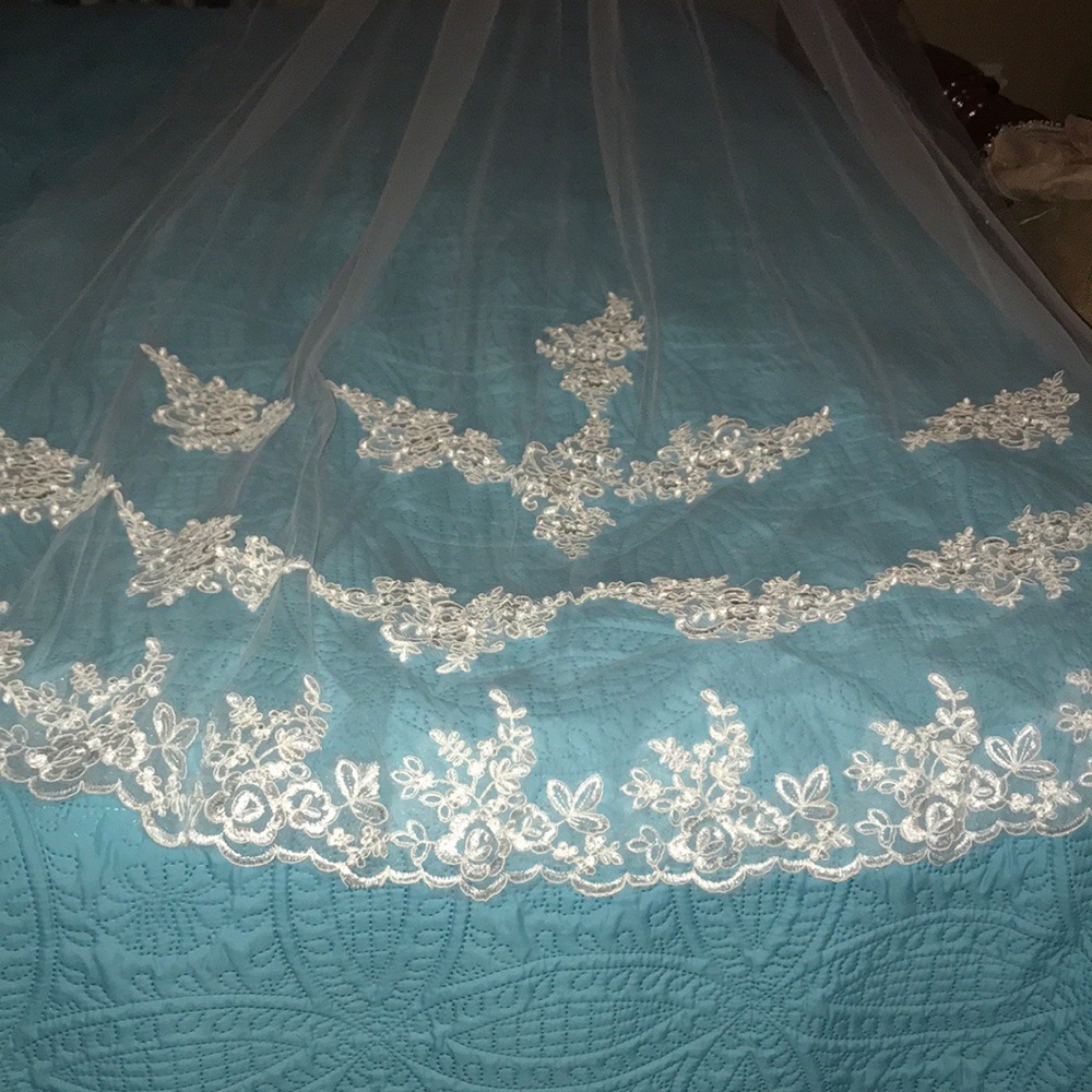NEW beautiful cathedral veil with lace - Picture 5 of 8
